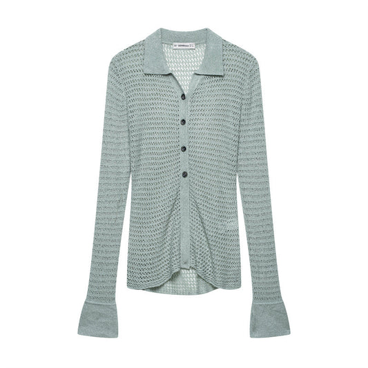 European And American Style Casual Loose Stitching Cut Sweater