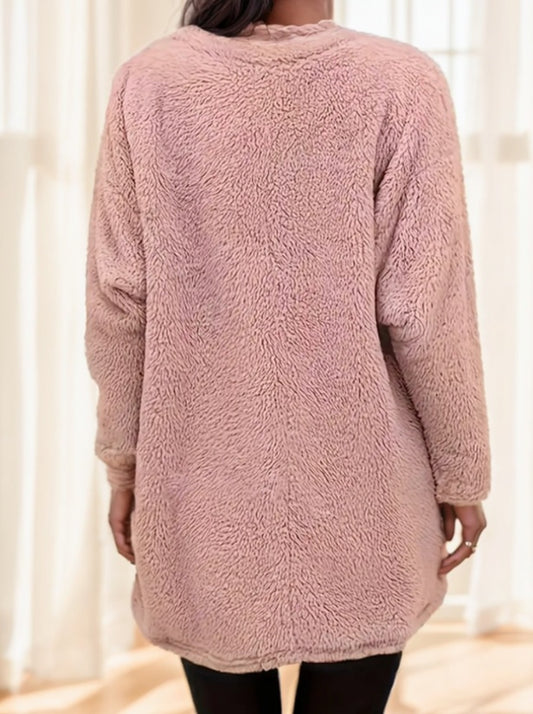 A Long-sleeved Shirt With Solid Color Printed Words For Ladies