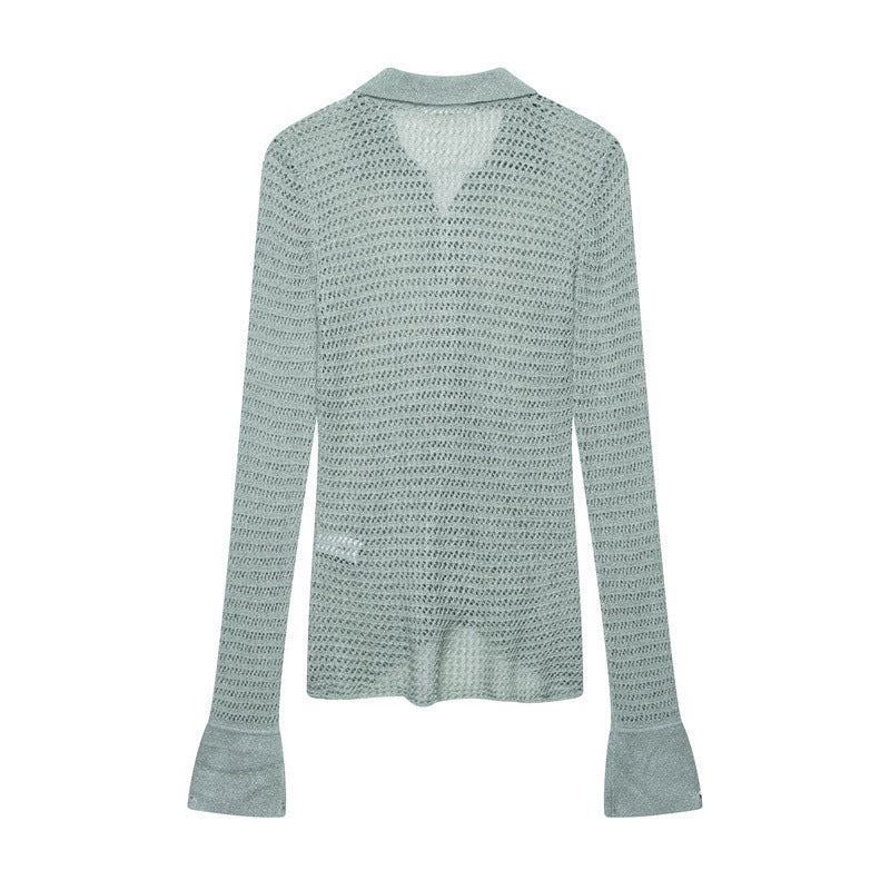 European And American Style Casual Loose Stitching Cut Sweater