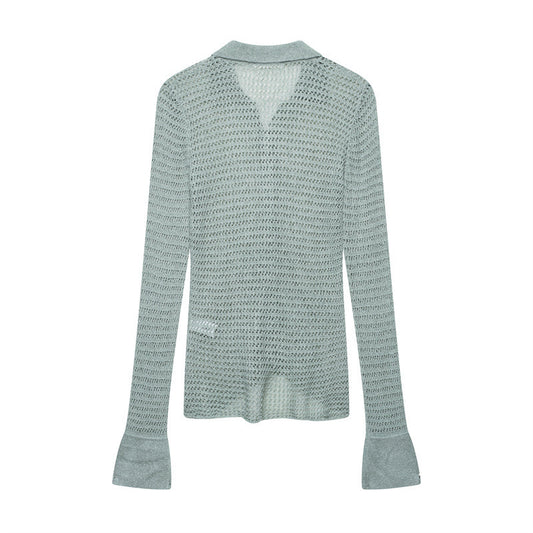 European And American Style Casual Loose Stitching Cut Sweater